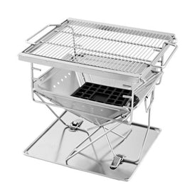 Camping Fire Pit BBQ Portable Folding Stainless Steel Stove Outdoor Pits