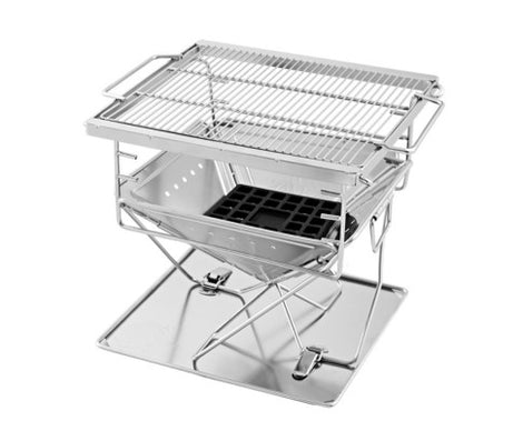 Camping Fire Pit BBQ Portable Folding Stainless Steel Stove Outdoor Pits