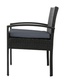 Set of 2 Outdoor Dining Chairs Wicker Chair