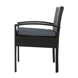 Set of 2 Outdoor Dining Chairs Wicker Chair