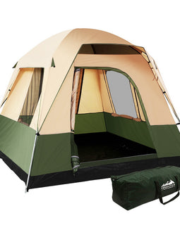 Weisshorn Family Camping Tent 4 Person Hiking Beach Tents Green