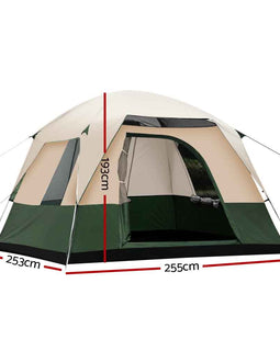 Weisshorn Family Camping Tent 4 Person Hiking Beach Tents Green