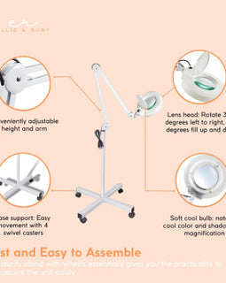 5x Magnifying Lamp Fluorescent Salon Light Glass Beauty Floor Stand Magnifier