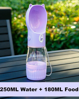 Dog Water Bottle with Built-in Bowl Dispenser