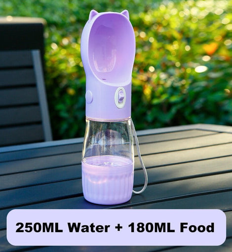 Dog Water Bottle with Built-in Bowl Dispenser