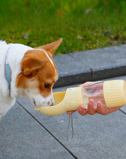 Dog Water Bottle with Built-in Bowl Dispenser