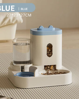 Blue Automatic Pet Feeder and Water Dispenser – Smart Dog Bowl & Cat Feeder