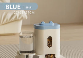 Blue Automatic Pet Feeder and Water Dispenser – Smart Dog Bowl & Cat Feeder