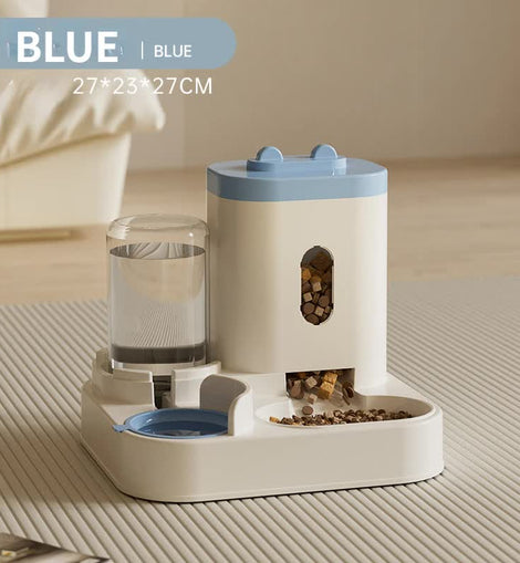 Blue Automatic Pet Feeder and Water Dispenser – Smart Dog Bowl & Cat Feeder