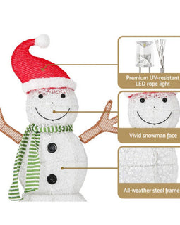 Jingle Jollys Christmas Lights 80 LED 97cm Fairy Light Snowman Decorations