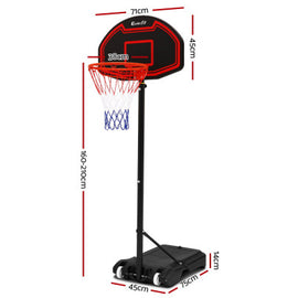 Adjustable Portable Basketball Stand Hoop System Rim Black