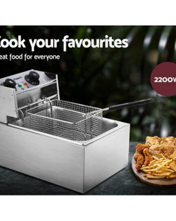 Commercial Electric Single Deep Fryer - Silver