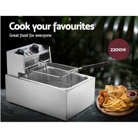 Commercial Electric Single Deep Fryer - Silver