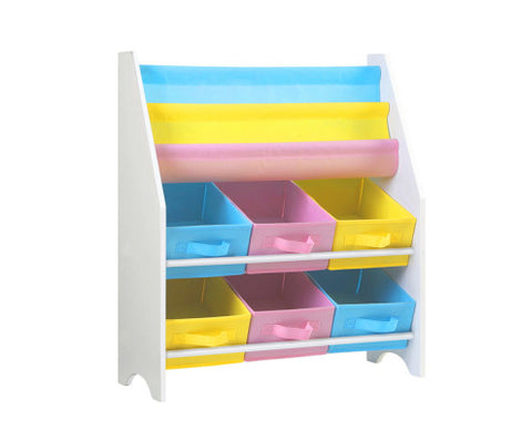 Keezi Kids Bookcase Childrens Bookshelf Toy Storage Organizer 2 Tiers Shelves