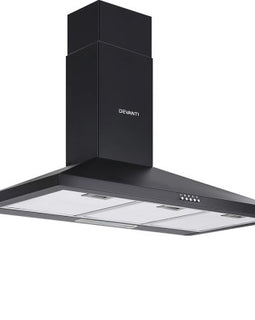 Range Hood Rangehood 90cm 900mm Kitchen Canopy LED Light Wall Mount Black