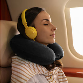 Milano Decor Memory Foam Travel Neck Pillow With Clip Cushion Support Soft Black